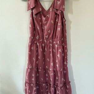 Lucky Brand Pink Floral Midi Dress